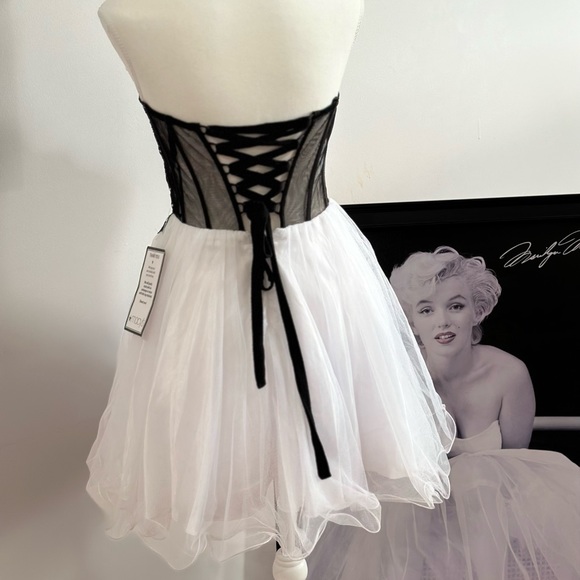 Blondie Nites Black/White sparkle tulle babydoll special occasion dress - Picture 5 of 7